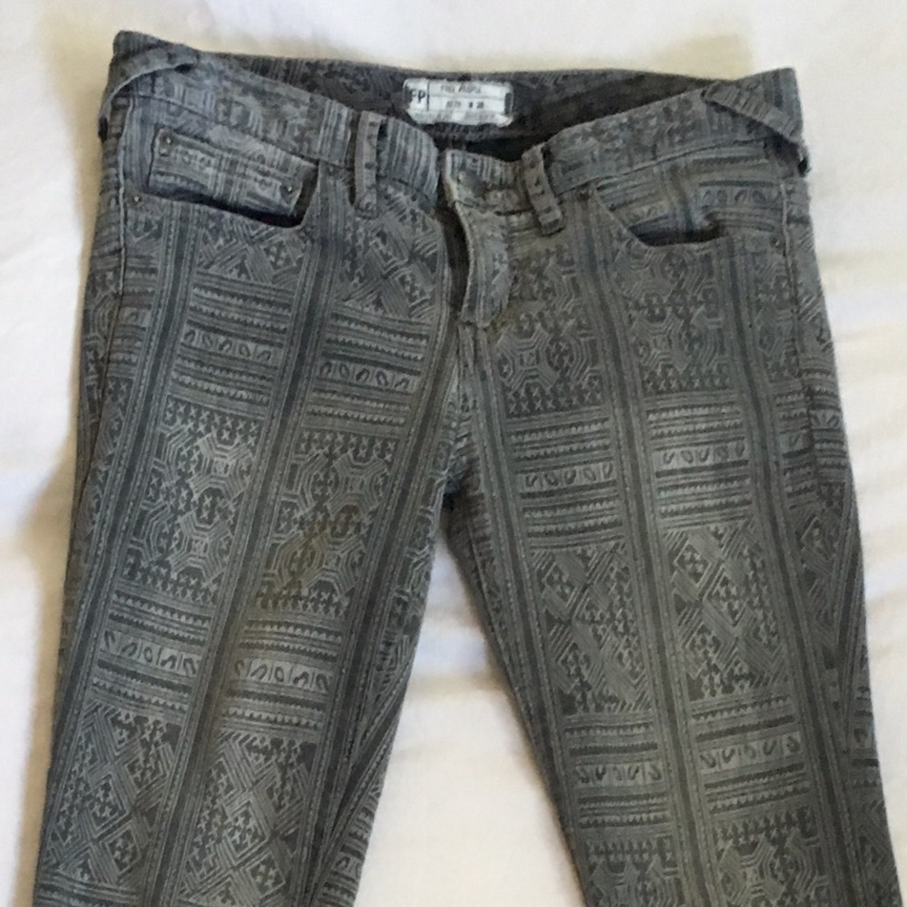 Free People tribal boho print jeans